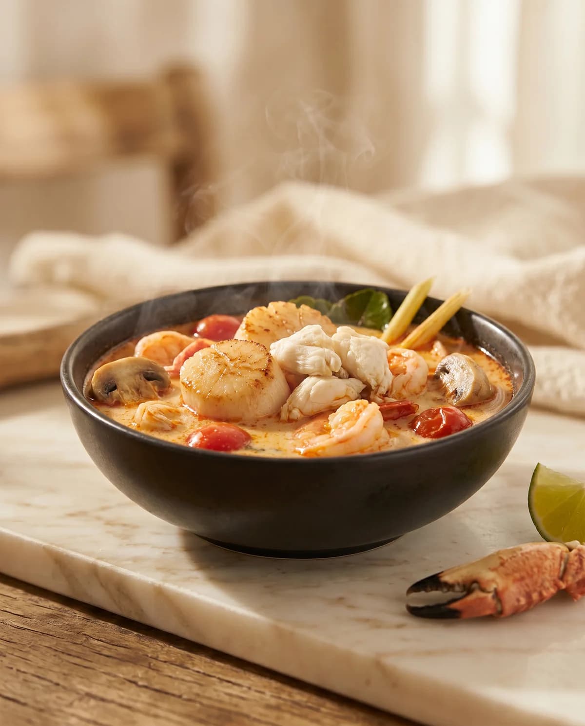 Суп Том Ям с крабом и гребешком, Рыбно-Вкусно, 370гр